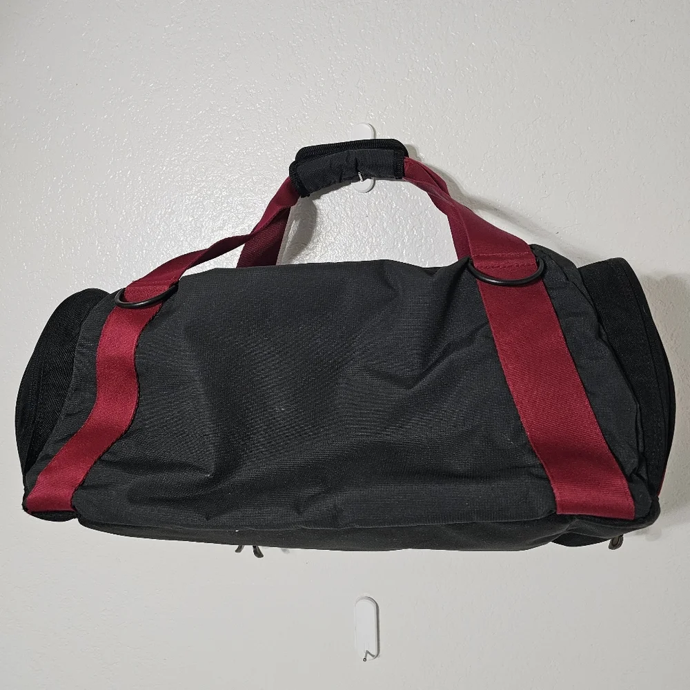 Eddie Bauer Red & Black Duffel Gym Bag Travel Overnight Weekender